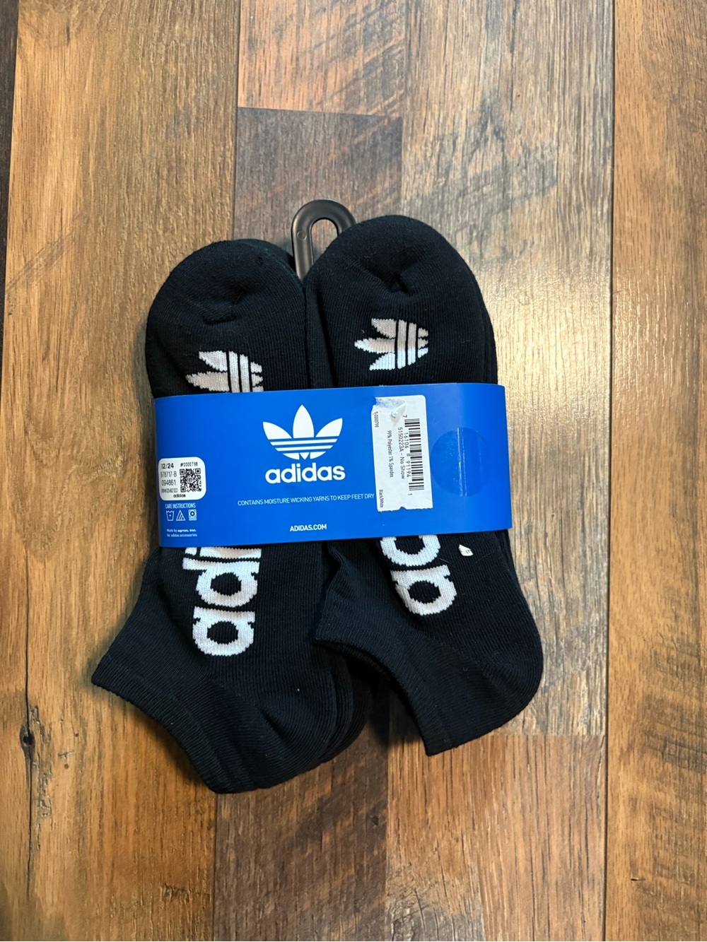 adidas Black Low-Cut No-Show Socks with White Logo - 6 Pack